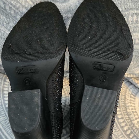 Rhinestone Cowboy Bling Bling Sparkly Pointed Toe Western Bootie Black sz 9 - Picture 8 of 10